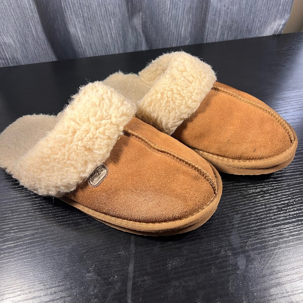 PAWZ Brown Shearling Mules